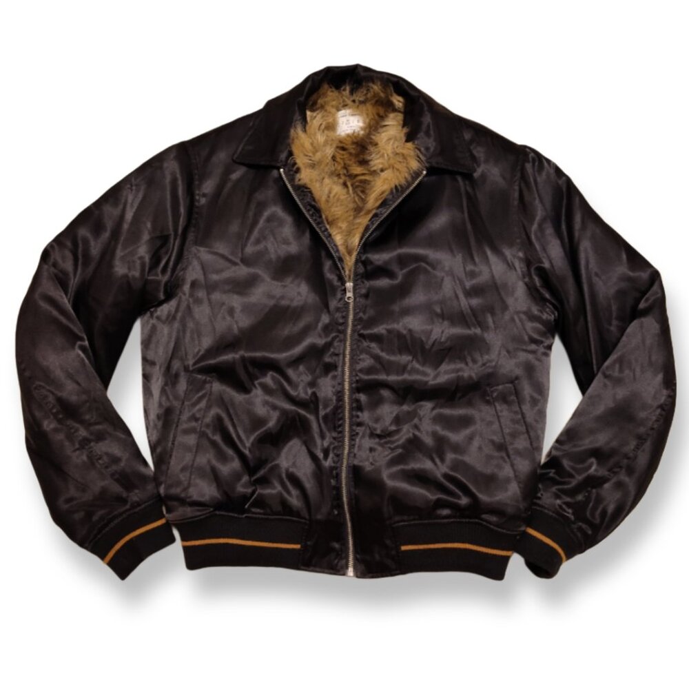 NWT Urban Outfitters Satin Faux Fur Lined Bomber Jacket